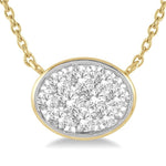 Load image into Gallery viewer, 1/3 Ctw Oval Shape Lovebright Diamond Pendant With Chain in 14K Yellow and White Gold