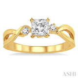1/20 Ctw Diamond Semi-Mount Engagement Ring in 14K Yellow Gold