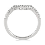 Load image into Gallery viewer, 1/8 Ctw Curved Center Round Cut Diamond Wedding Band in 14K White Gold