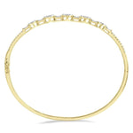 Load image into Gallery viewer, 1 1/10 Ctw Lovebright Circular Mounts Baguette &amp; Round Cut Diamond Bangle in 14K Yellow and White Gold