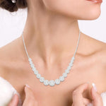 Load image into Gallery viewer, 3 1/10 Ctw Round Cut Diamond Lovebright Necklace in 14K White Gold