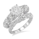 Load image into Gallery viewer, 5/8 Ctw Diamond Lovebright Wedding Set with 1/2 Ctw Engagement Ring and 1/6 Ctw Wedding Band in 14K White Gold