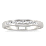 Load image into Gallery viewer, 1/4 Ctw Princess Cut Diamond Wedding Band in 14K White Gold