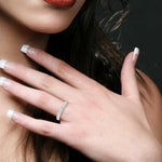 Load image into Gallery viewer, 1/4 Ctw Princess Cut Diamond Wedding Band in 14K White Gold