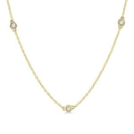 Load image into Gallery viewer, 1/3 Ctw Round Cut Diamond Station Necklace in 14K Yellow Gold