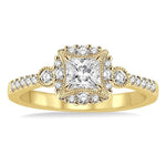 Load image into Gallery viewer, 1/4 Ctw Diamond Semi-Mount Engagement Ring in 14K Yellow Gold