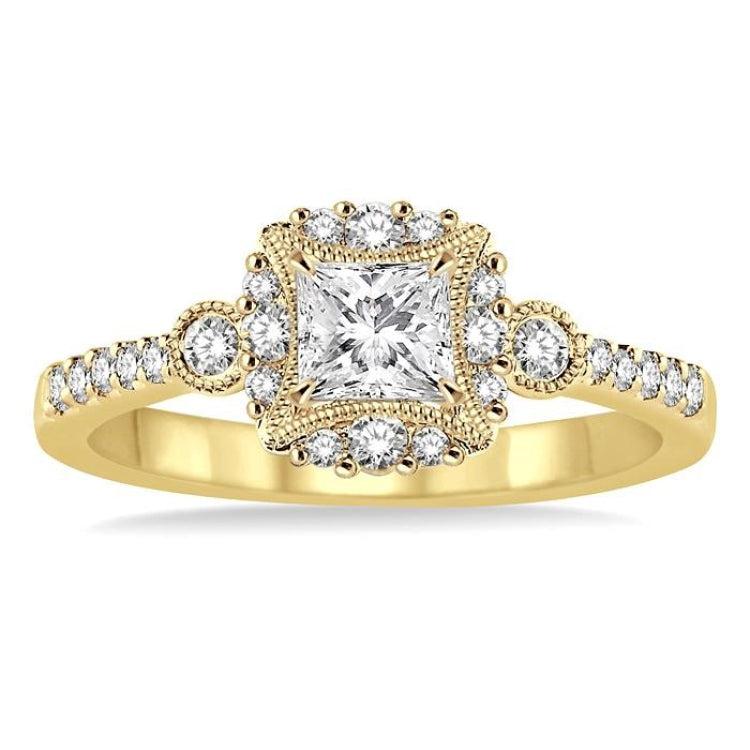 1/4 Ctw Diamond Semi-Mount Engagement Ring in 14K Yellow Gold