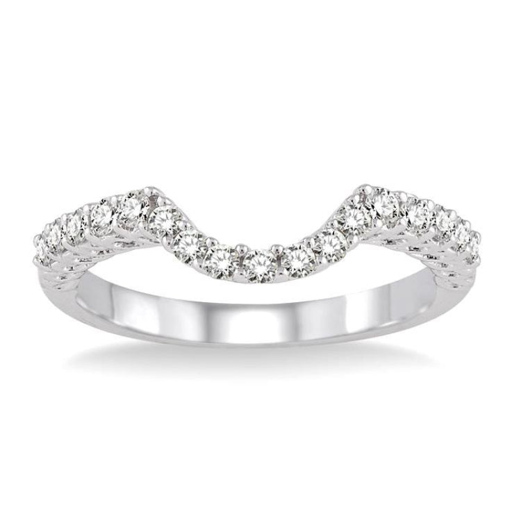 1/3 Ctw Round Cut Diamond Wedding Band in 14K White Gold