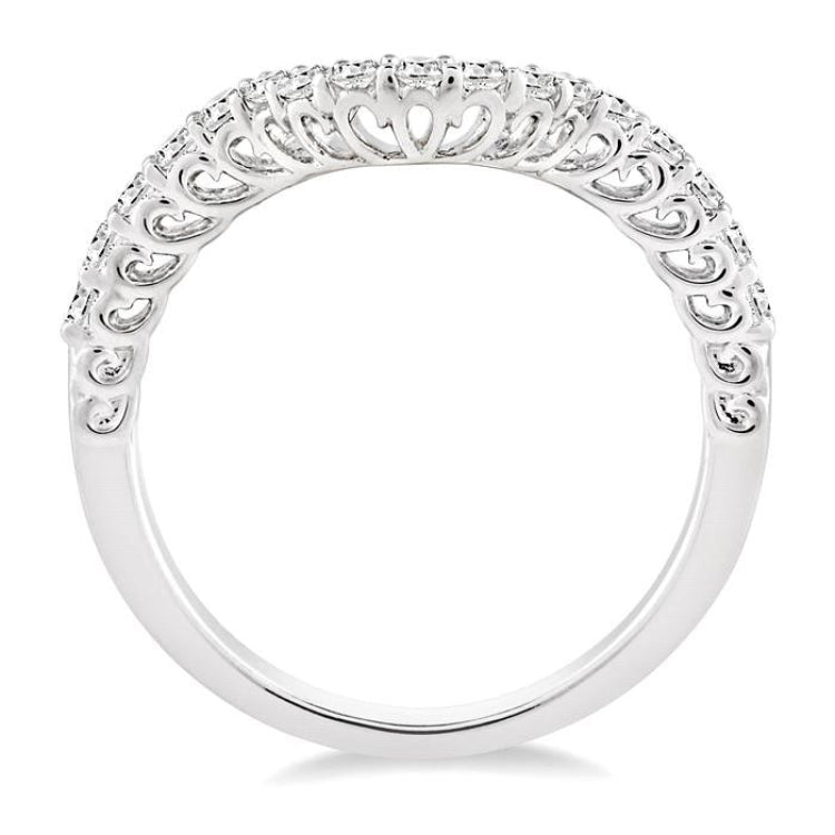 1/3 Ctw Round Cut Diamond Wedding Band in 14K White Gold