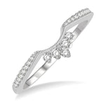 Load image into Gallery viewer, 1/5 Ctw Crown Arch Round Cut Diamond Wedding Band in 14K White Gold