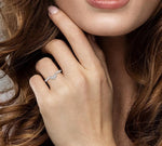 Load image into Gallery viewer, 1/5 Ctw Crown Arch Round Cut Diamond Wedding Band in 14K White Gold