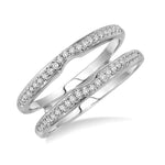 Load image into Gallery viewer, 1/5 Ctw Round Cut Diamond Insert Ring in 14K White Gold
