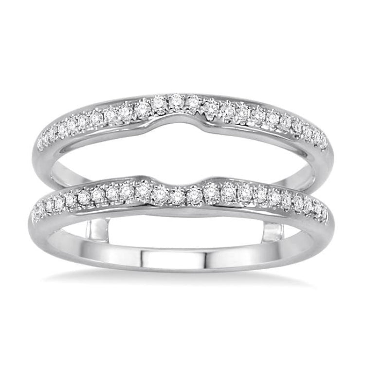 1/5 Ctw Round Cut Diamond Insert Ring in 14K White Gold