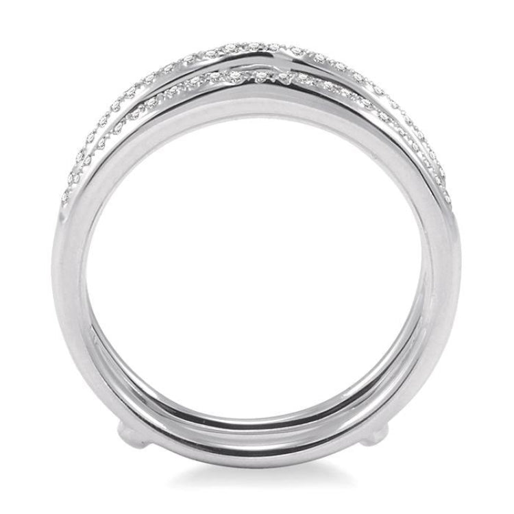 1/5 Ctw Round Cut Diamond Insert Ring in 14K White Gold