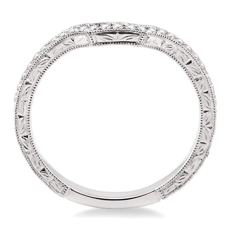 1/6 Ctw Round Cut Diamond Matching Wedding Band in 14K White Gold