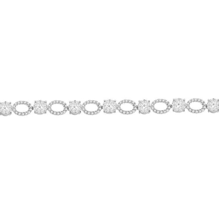 3 1/3 Ctw Lovebright Round Cut Diamond Bracelet in 14K White Gold