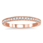 Load image into Gallery viewer, 1/4 Ctw Round Cut Diamond Wedding Band in 14K Rose Gold