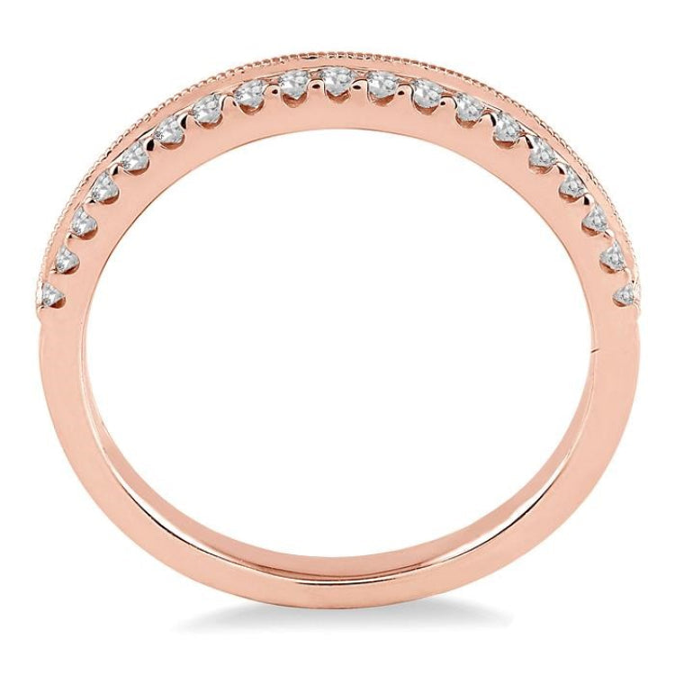 1/4 Ctw Round Cut Diamond Wedding Band in 14K Rose Gold