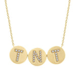 Load image into Gallery viewer, 1/10 Ctw 'TNT' Nameplate Single Cut Diamond Necklace in 10K Yellow Gold