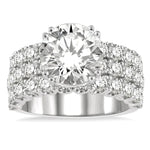 Load image into Gallery viewer, 2 5/8 Ctw Triple Row Round Cut Diamond Semi-Mount Engagement Ring in 14K White Gold