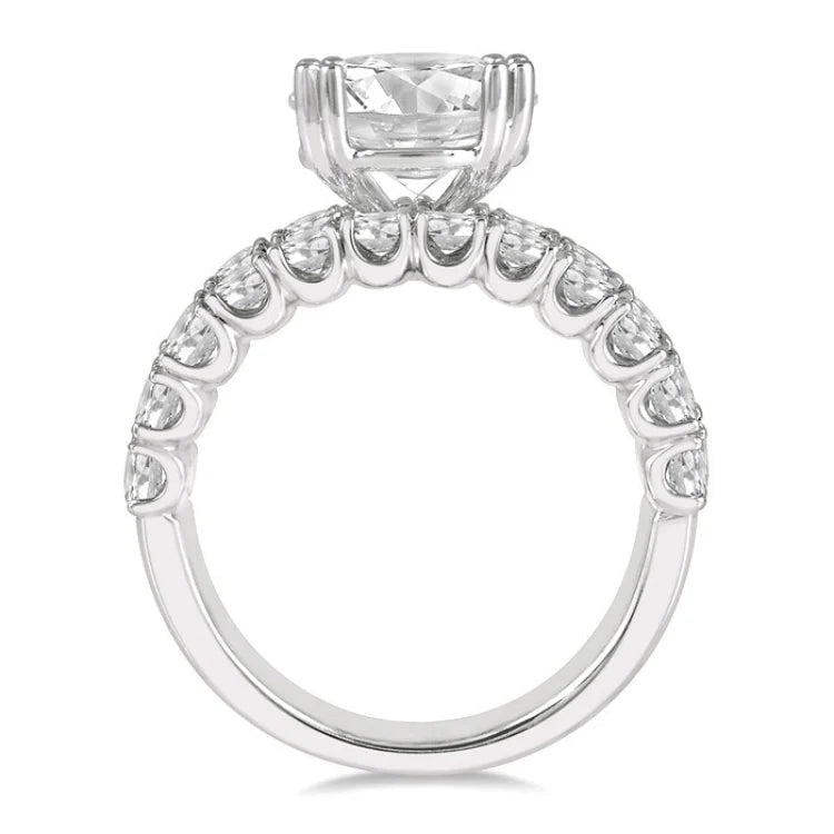 2 5/8 Ctw Triple Row Round Cut Diamond Semi-Mount Engagement Ring in 14K White Gold