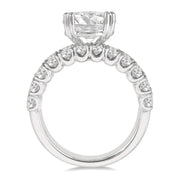 2 5/8 Ctw Triple Row Round Cut Diamond Semi-Mount Engagement Ring in 14K White Gold