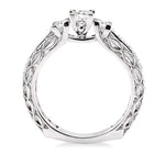 Load image into Gallery viewer, 1/2 Ctw Diamond Engagement Ring with 1/4 Ct Princess Cut Center Stone in 14K White Gold
