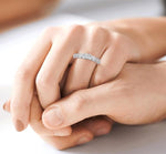 Load image into Gallery viewer, 1/2 Ctw Diamond Engagement Ring with 1/4 Ct Princess Cut Center Stone in 14K White Gold