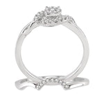Load image into Gallery viewer, 1/4 Ctw Diamond Wedding Set with 1/5 Ctw Lovebright Round Cut Engagement Ring and 1/20 Ctw Wedding Band in 14K White Gold