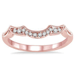 Load image into Gallery viewer, 1/10 Ctw Round Cut Diamond Wedding Band in 14K Rose Gold