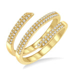 Load image into Gallery viewer, 1/4 Ctw Open-End Round Cut Diamond Fashion Ring in 10K Yellow Gold