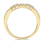 Load image into Gallery viewer, 1/5 Ctw Curved Center Round Cut Diamond Wedding Band in 14K Yellow Gold