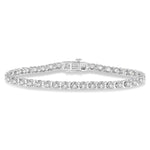 Load image into Gallery viewer, 4 Ctw Round Cut Diamond Tennis Tulip Bracelet in 14K White Gold