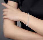 Load image into Gallery viewer, 4 Ctw Round Cut Diamond Tennis Tulip Bracelet in 14K White Gold