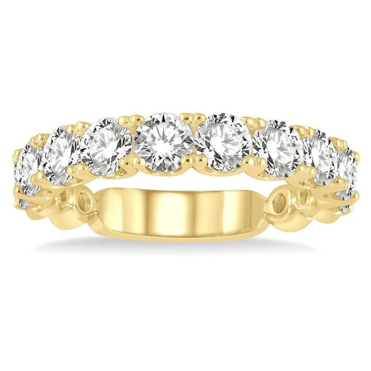 2 Ctw Lattice Round Cut Diamond Wedding Band in 14K Yellow Gold