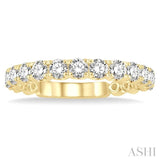 1 Ctw Lattice Round Cut Diamond Wedding Band in 14K Yellow Gold