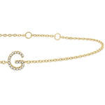 Load image into Gallery viewer, 1/20 Ctw Initial 'G' Round Cut Diamond Bracelet in 10K Yellow Gold