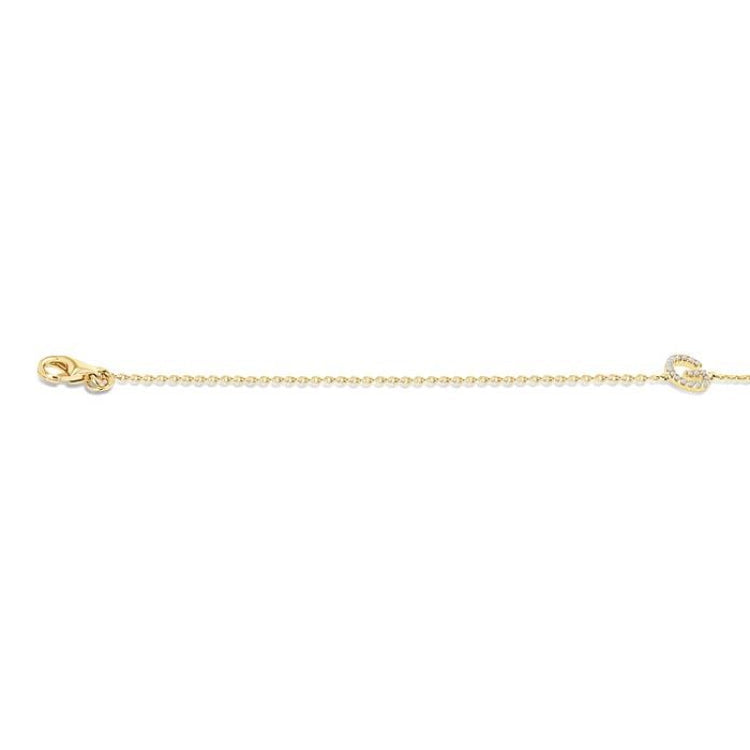 1/20 Ctw Initial 'G' Round Cut Diamond Bracelet in 10K Yellow Gold