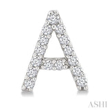 1/10 Ctw Initial 'A' Single Cut Diamond Earrings in 10K White Gold