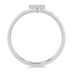 Load image into Gallery viewer, 1/20 Ctw Initial 'T' Round Cut Diamond Fashion Ring in 10K White Gold