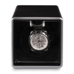 Load image into Gallery viewer, Rotations Black Metal Velveteen Lined Single Watch Winder (AC or Batteries)