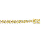 Load image into Gallery viewer, 1 Ctw Round Cut Diamond Illusion Tennis Bracelet in 10K Yellow Gold