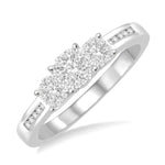 Load image into Gallery viewer, 1/3 Ctw Round Cut Diamond Lovebright Ring in 14K White Gold