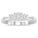 Load image into Gallery viewer, 1/3 Ctw Round Cut Diamond Lovebright Ring in 14K White Gold