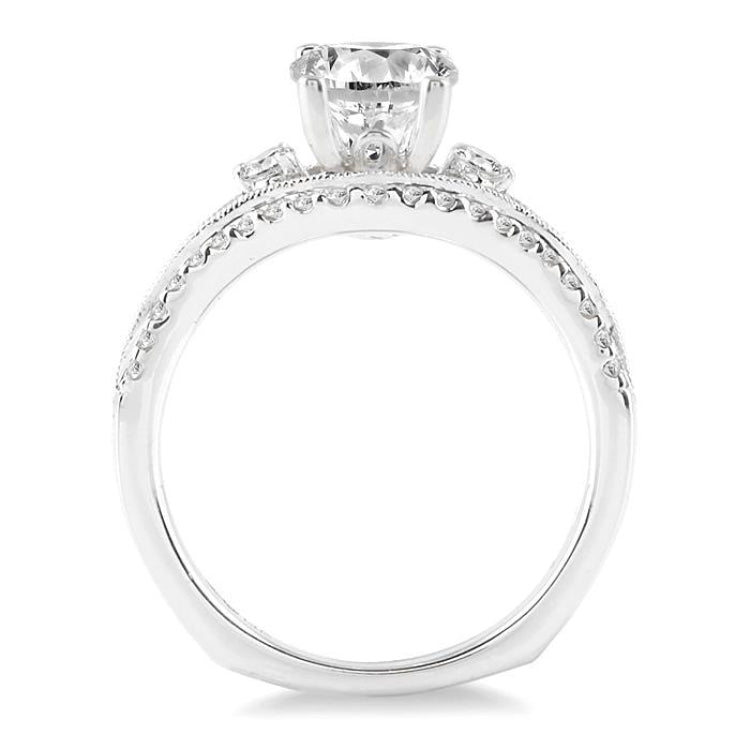 1/2 Ctw Diamond Semi-Mount Engagement Ring in 14K White Gold