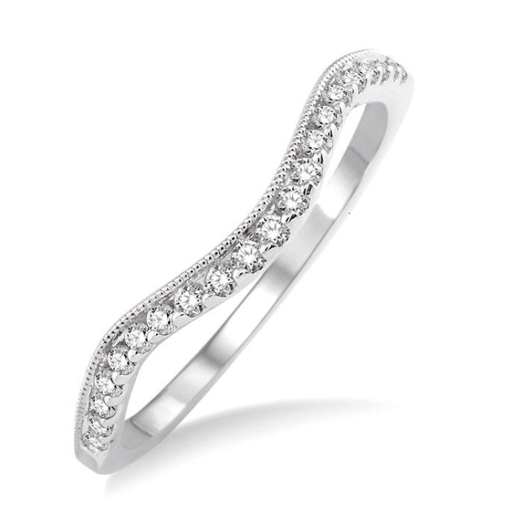 1/6 Ctw Round Cut Diamond Wedding Band in 14K White Gold