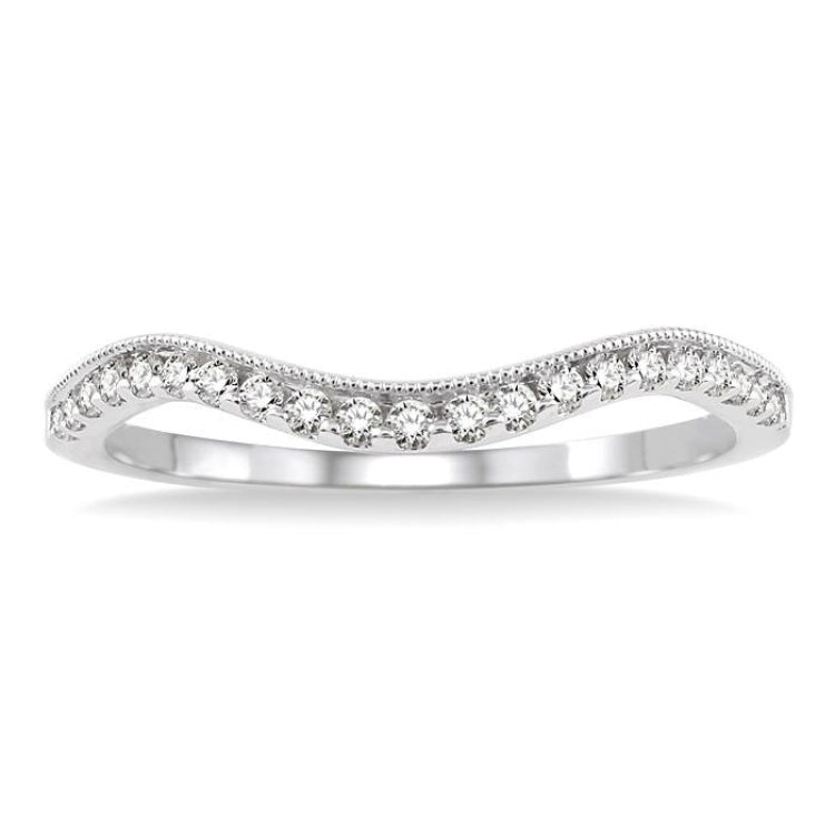 1/6 Ctw Round Cut Diamond Wedding Band in 14K White Gold