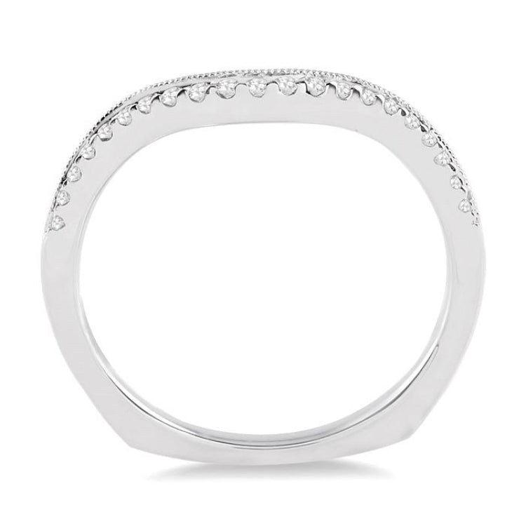 1/6 Ctw Round Cut Diamond Wedding Band in 14K White Gold