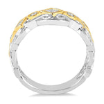 Load image into Gallery viewer, 1/2 Ctw Round and Princess Cut Diamond Fashion Band in 14K White and Yellow Gold