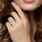 Load image into Gallery viewer, 1/2 Ctw Round and Princess Cut Diamond Fashion Band in 14K White and Yellow Gold